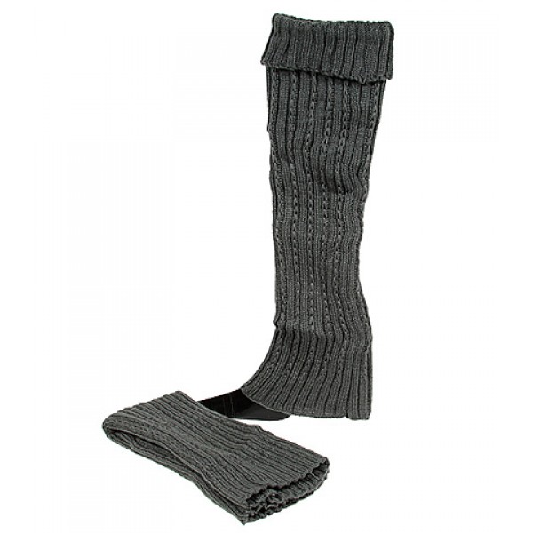 Knit Leg Warmers - Gray - SK-LG028GY
